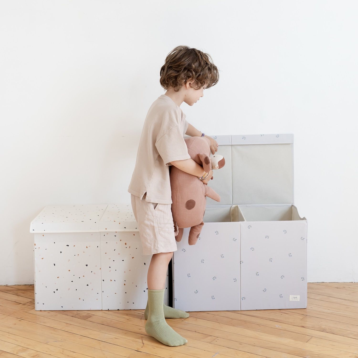 3 Sprouts Kokoontaitettava Lelulaatikko, Blueberry taupe - Image 4