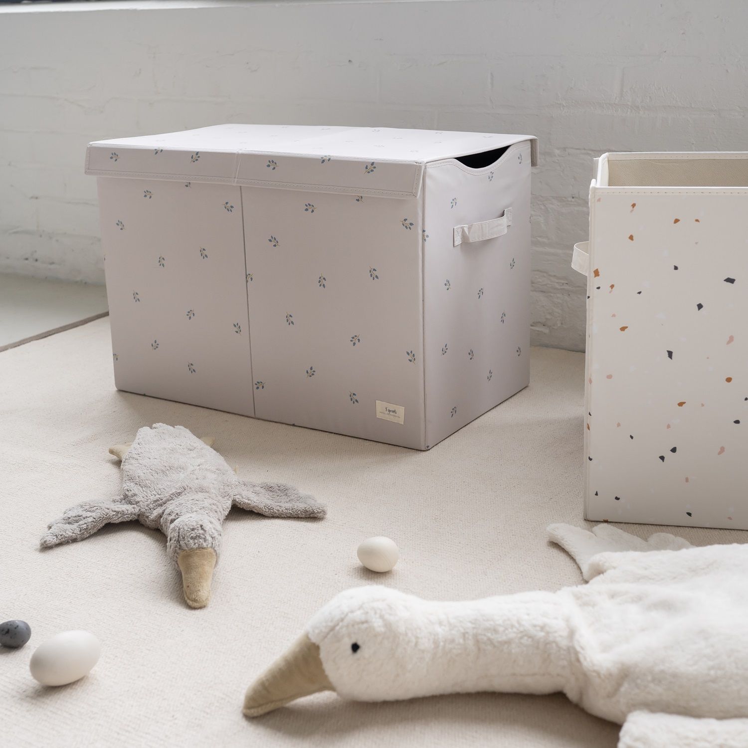 3 Sprouts Kokoontaitettava Lelulaatikko, Blueberry taupe - Image 6