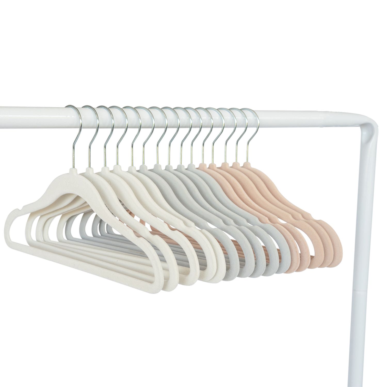 3 Sprouts Samettiripustin (15 kpl), Lajitelma: Kerma/Harmaa/Pähkinä - Image 2