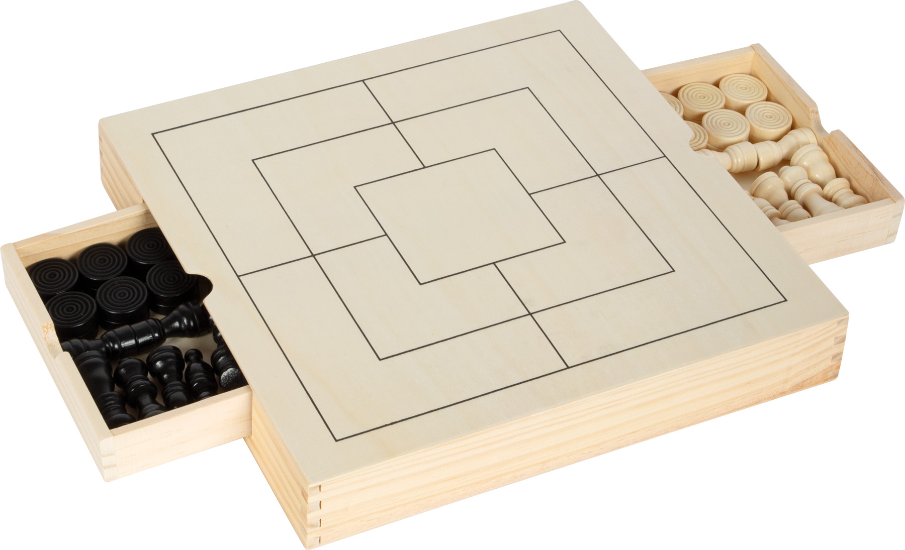 Small Foot Klassinen pelisetti – Shakki, Tammi ja Mylly - Image 6