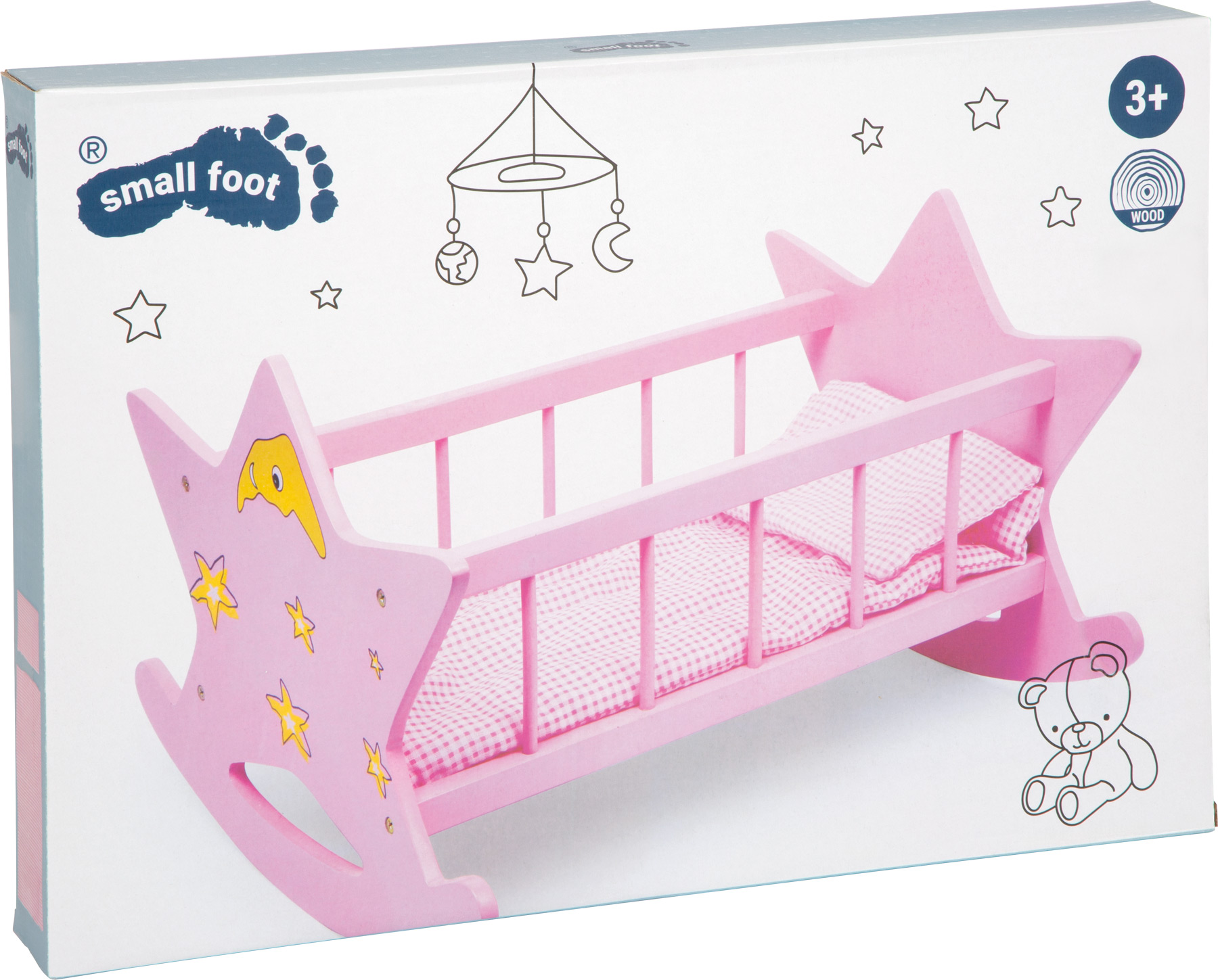 Small Foot Keinutettava Nuken Kehto, Tähti - Image 4