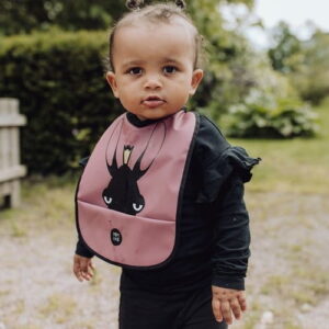 BabyLivia Ruokalappu Hirvi Tumma Roosa